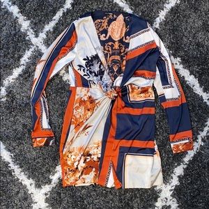 Fashion Nova Satin Shirt Dress